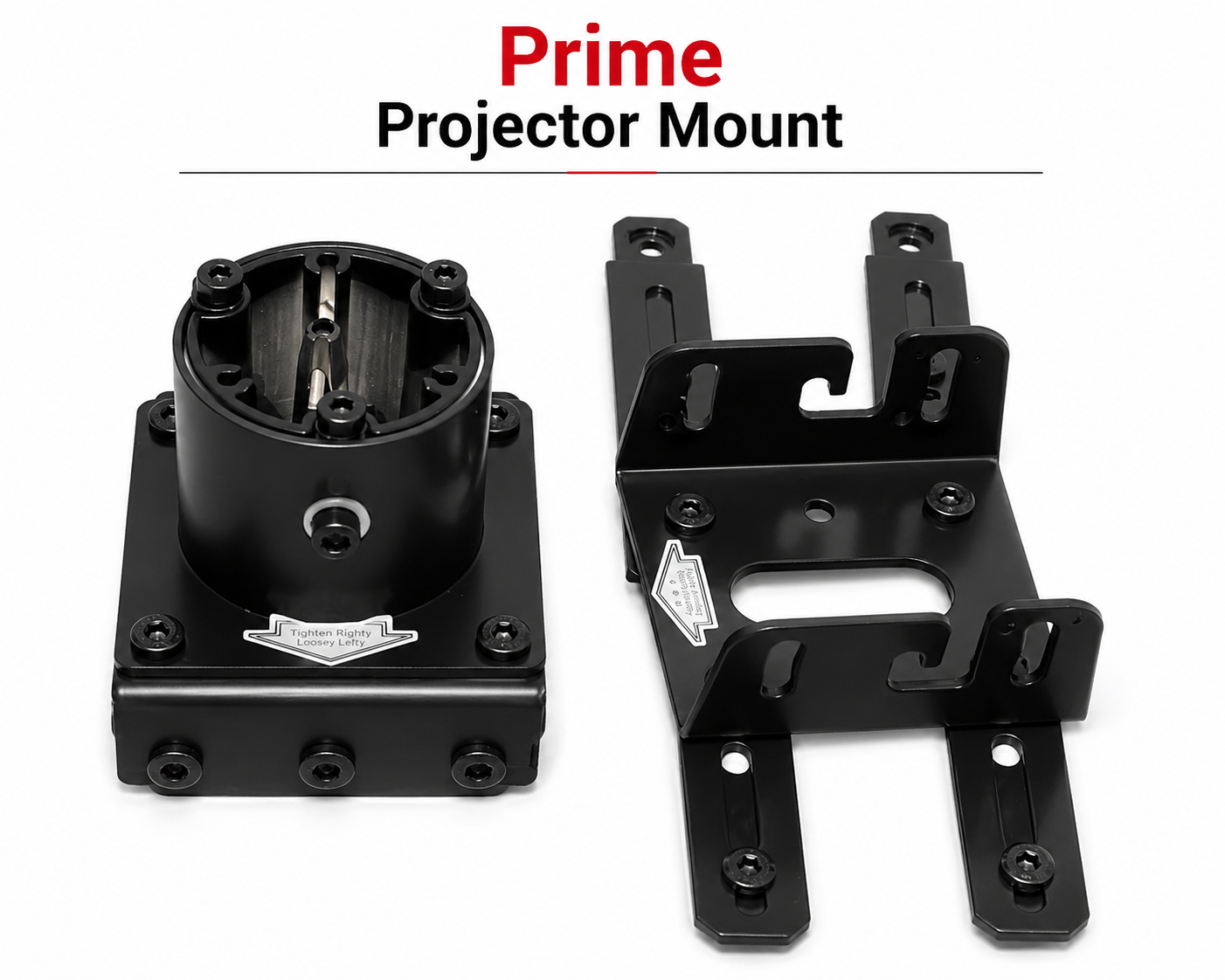 Prime heavy-duty projector bracket in white and black, steel construction rated to 25kg