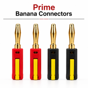 Prime gold-plated tool-free banana plugs