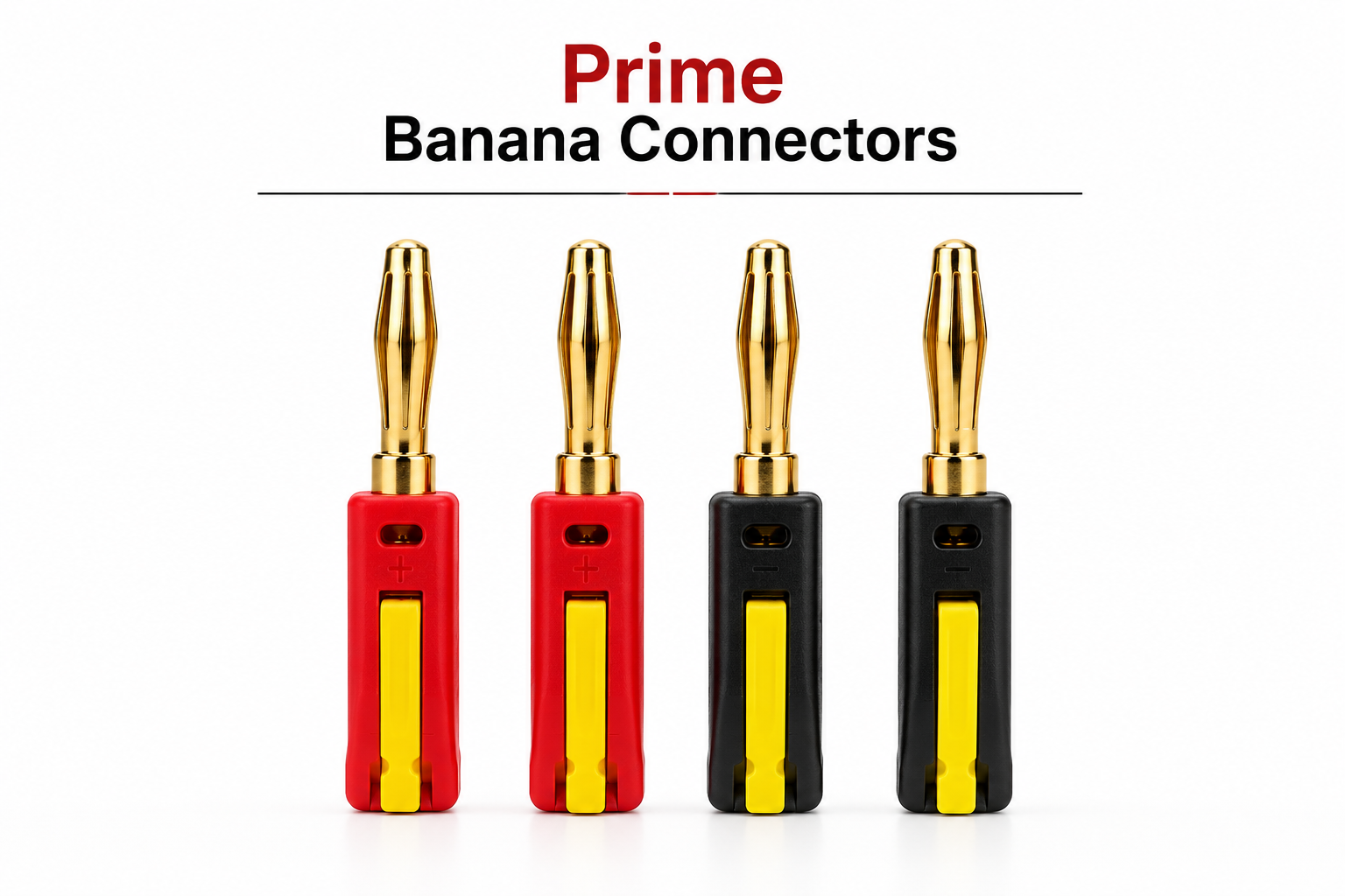 Prime banana plugs with a quick tool-free speaker cable connection